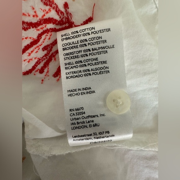 Maeve Anthropologie Short Sleeve Coral & Shell Cotton Button Front Top - Picture 13 of 16